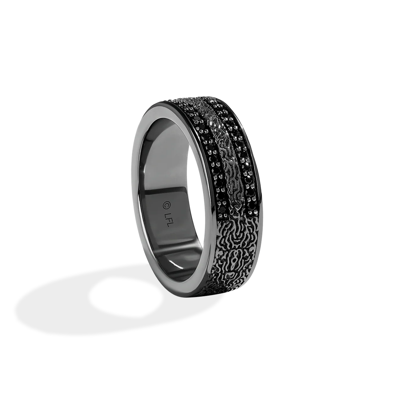 IN CARBONITE WOMEN'S RING 1/3 CT.TW. Black Diamonds Silver with Black Rhodium - Image 3