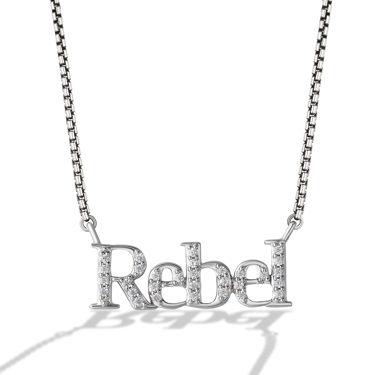 INTO THE GALAXY STERLING SILVER "REBEL" EDITORIAL NECKLACE with 1/6 CT.TW. Diamonds