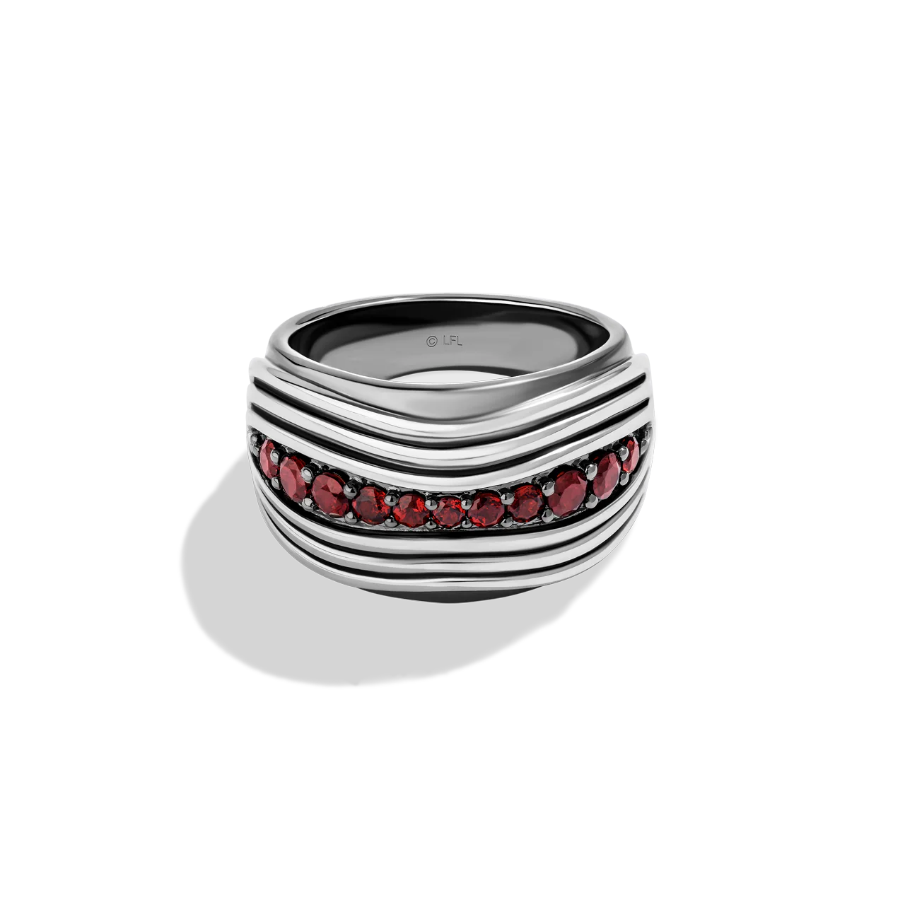 KYLO REN™ MEN'S RING with Garnet in Sterling Silver with Black Rhodium