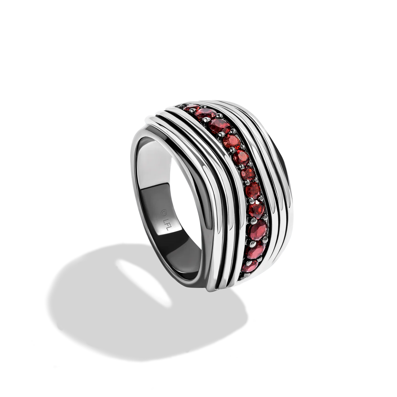 KYLO REN™ MEN'S RING with Garnet in Sterling Silver with Black Rhodium - Image 2