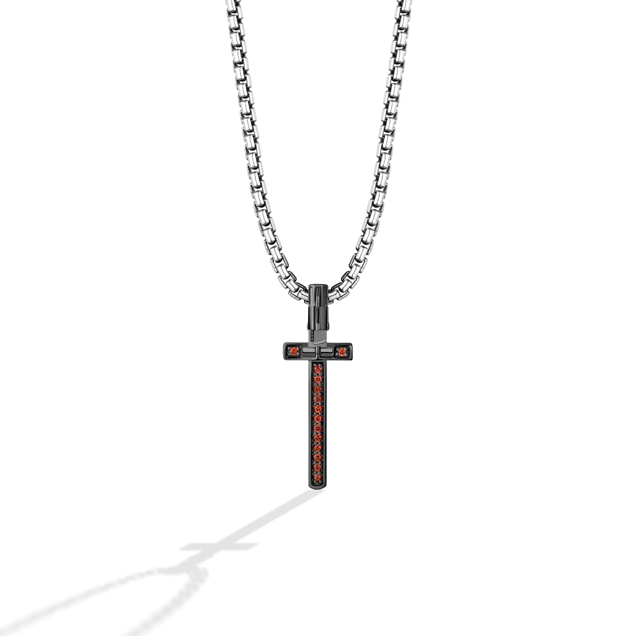 KYLO REN™ MEN'S PENDANT with Garnet in Sterling Silver with Black Rhodium