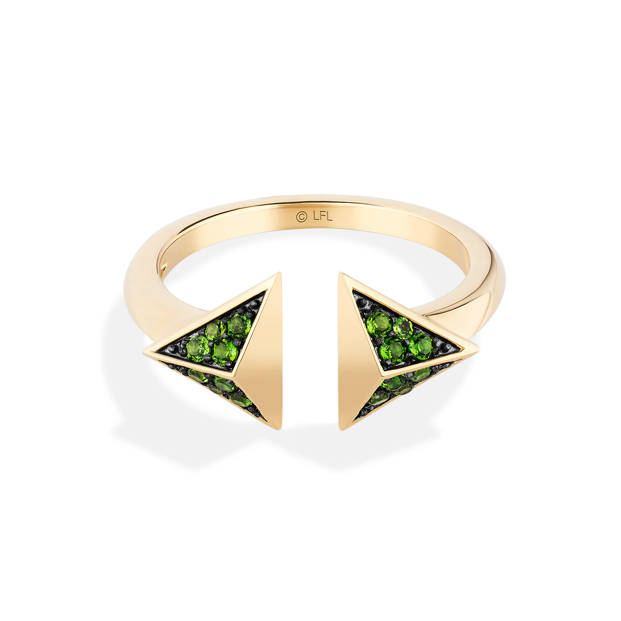 LIGHT X DARK WOMEN'S RING chrome diopside 10K Yellow Gold