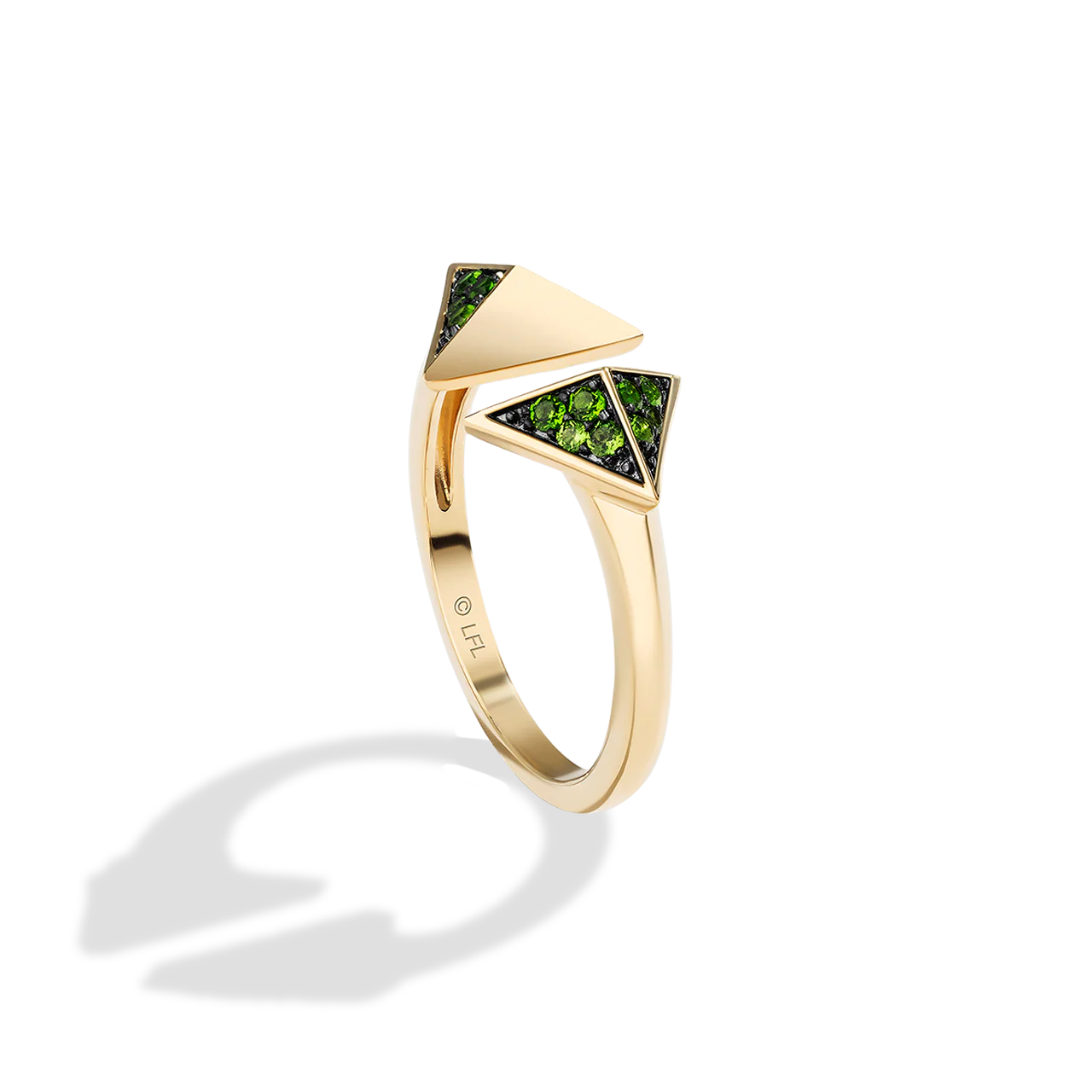 LIGHT X DARK WOMEN'S RING chrome diopside 10K Yellow Gold - Image 2