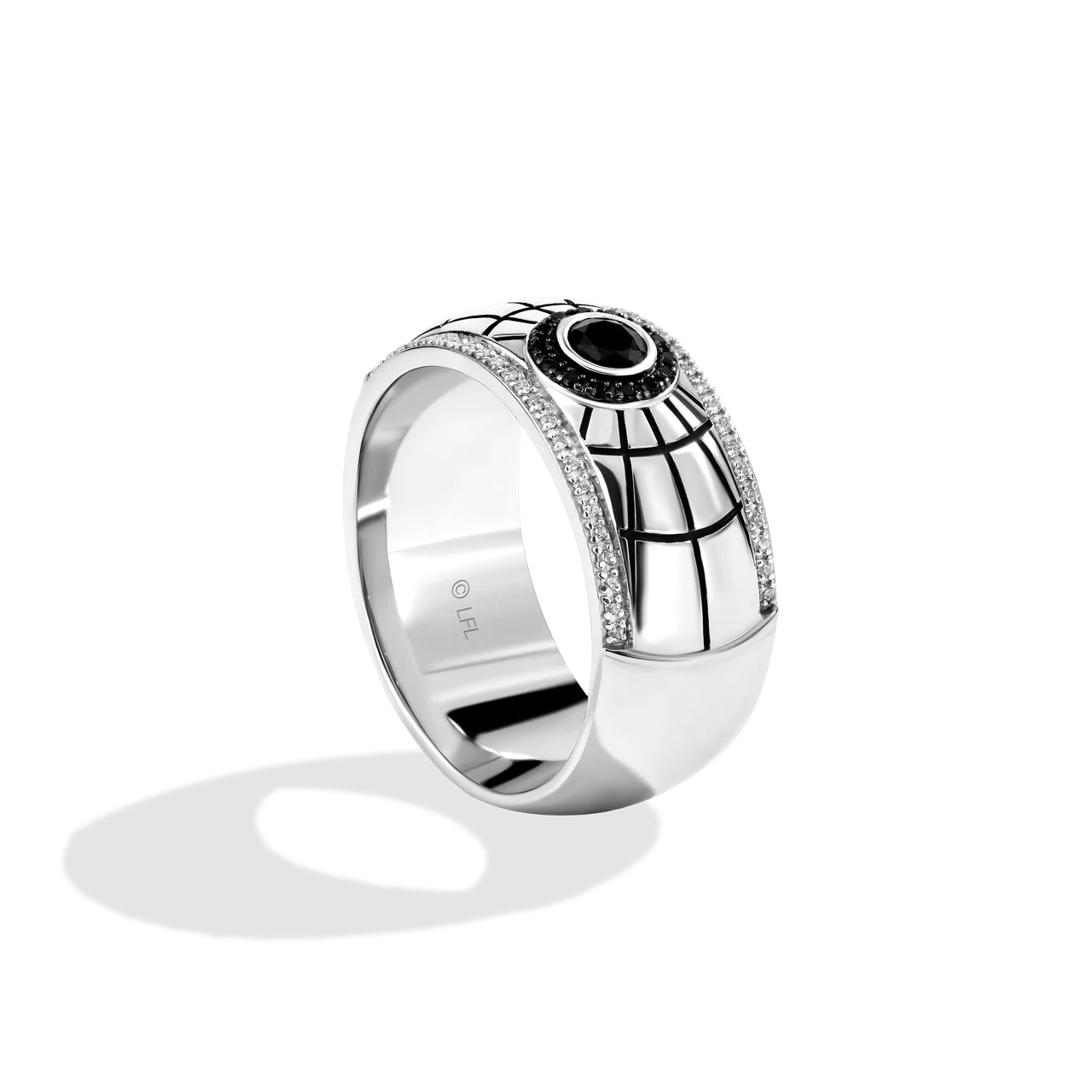 MILLENNIUM FALCON MEN'S RING 1/4 CT.TW. Diamonds, Black Onyx in Sterling Silver with Black Rhodium - Image 2