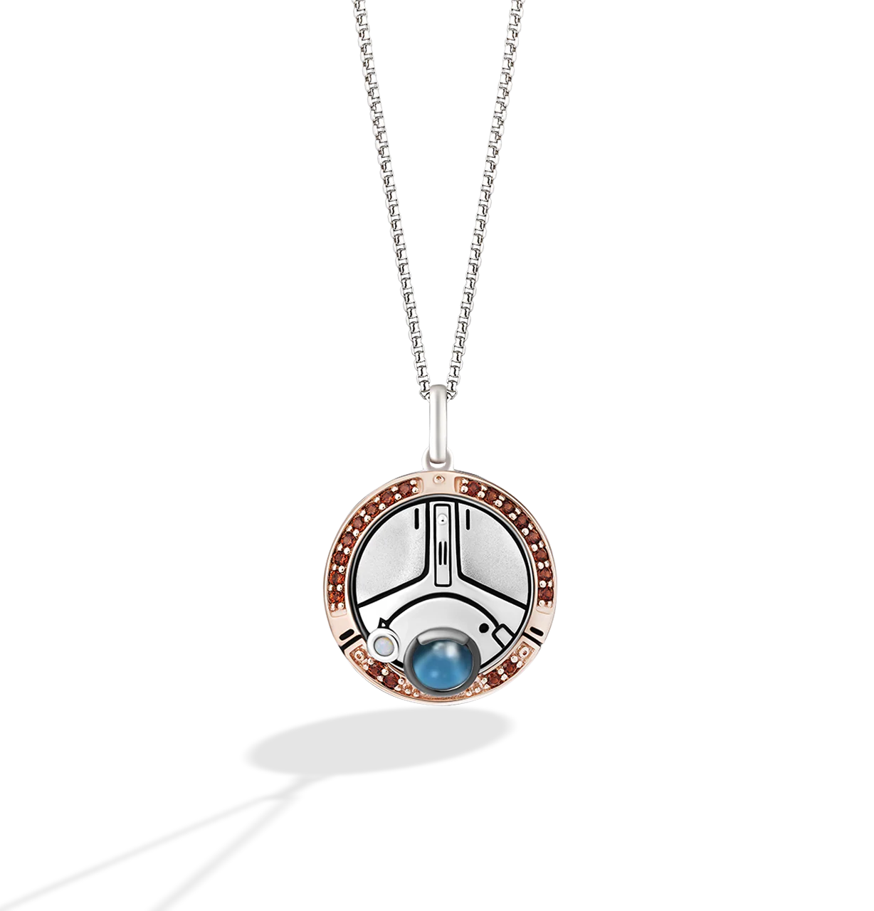 OBI-WAN KENOBI LOLA Necklace in Sterling Silver and 10K Rose Gold with Garnet, London Blue Topaz and Opal