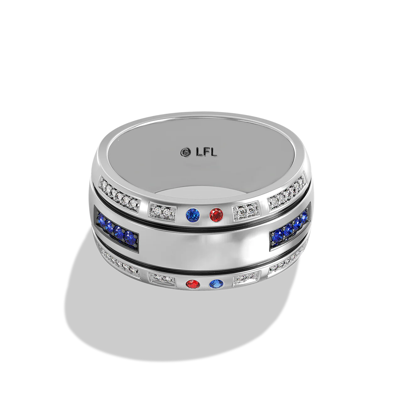 R2 SERIES MEN'S RING 1/10 CT.TW. Garnet, Sapphire, Sterling Silver