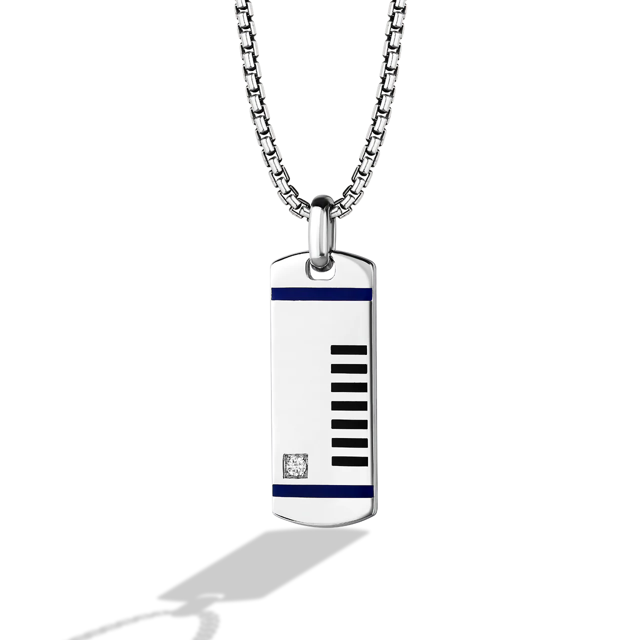 R2 SERIES MEN'S PENDANT Diamond 1/10 CT.T.W Enamel Silver