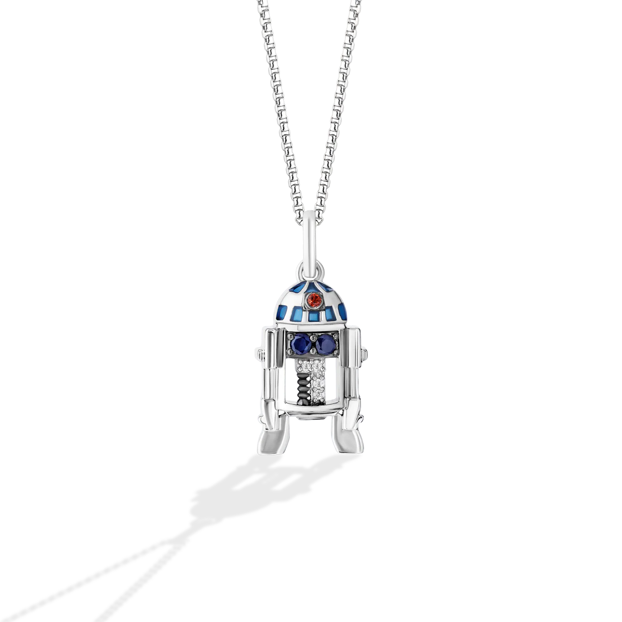 R2 SERIES WOMEN'S PENDANT Accent Diamonds Garnet and Blue Sapphire in Sterling Silver