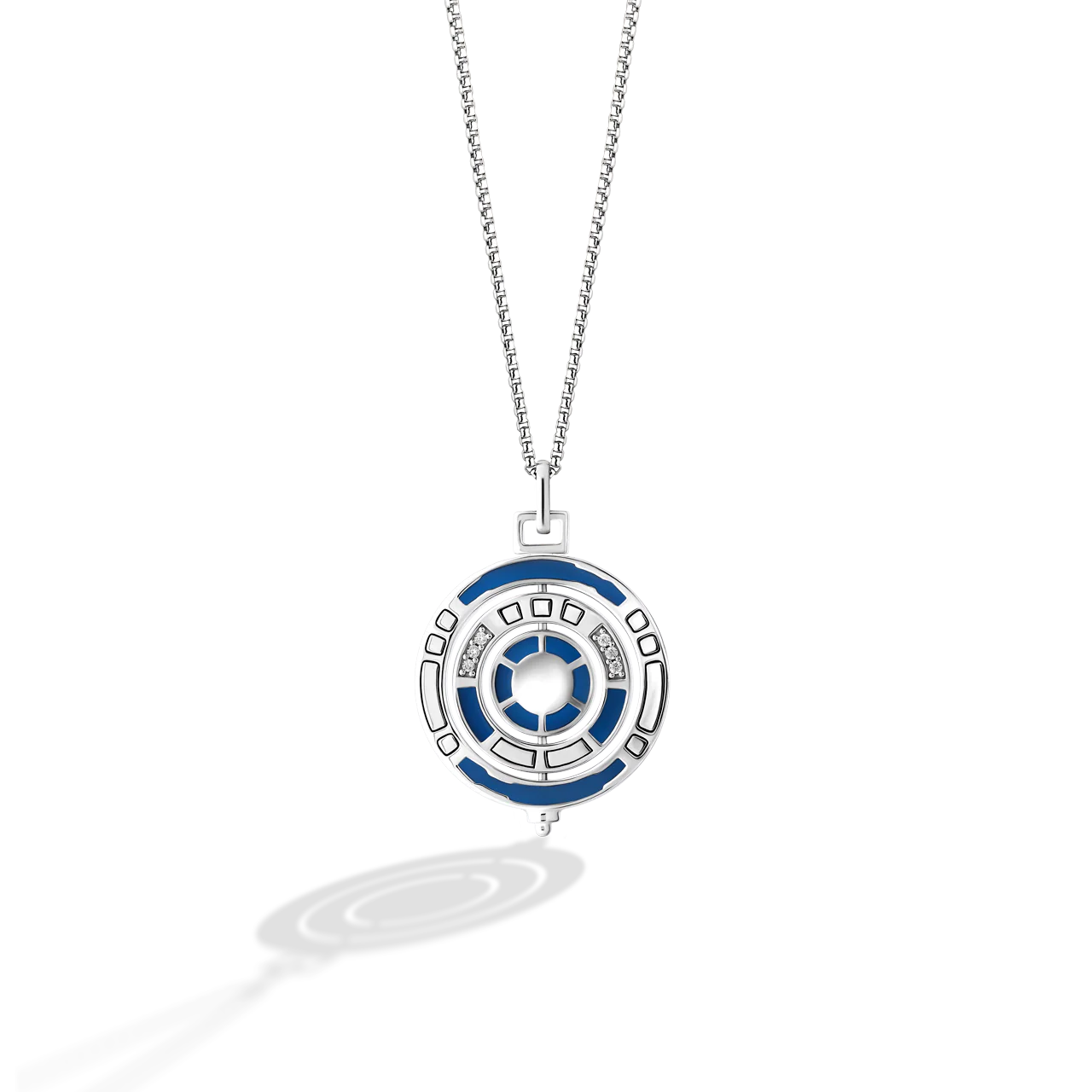 R2 SERIES WOMEN'S PENDANT with 1/6 CT.TW. White Diamonds and Garnet in Sterling Silver - Image 3