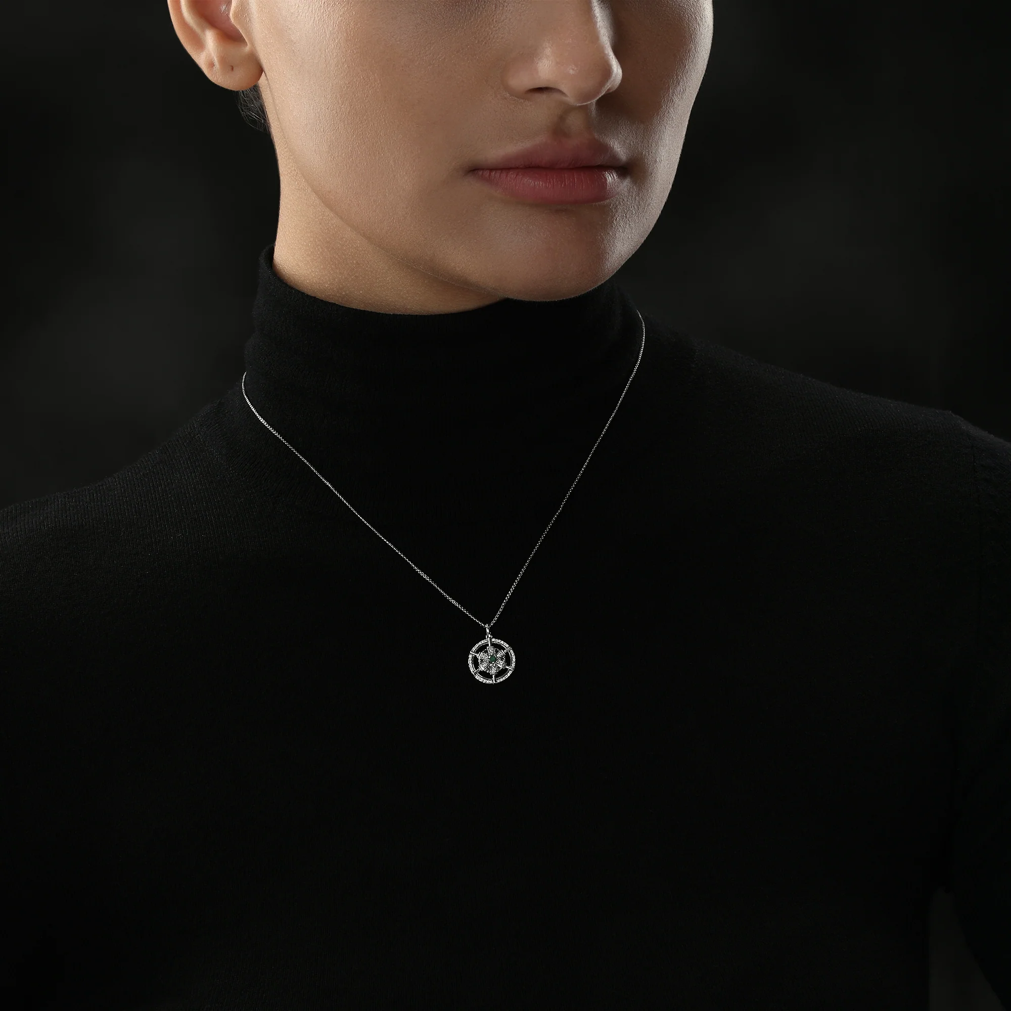 THE IMPERIAL WOMEN'S PENDANT 1/4 CT.TW. Black and White Diamonds Silver - Image 2
