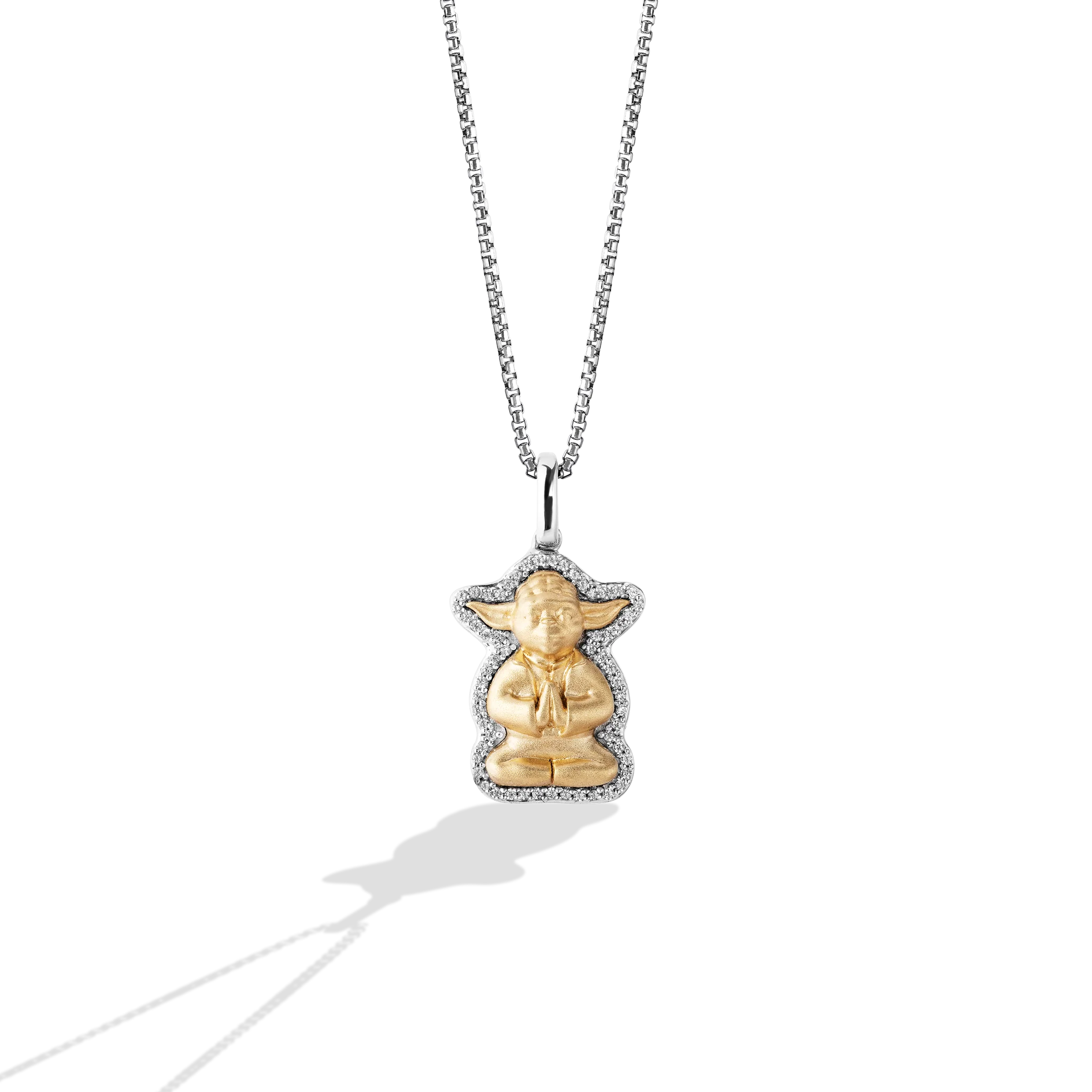 THE JEDI™ MASTER WOMEN'S PENDANT 1/10 CT.TW. White Diamonds Silver and 10K Yellow Gold