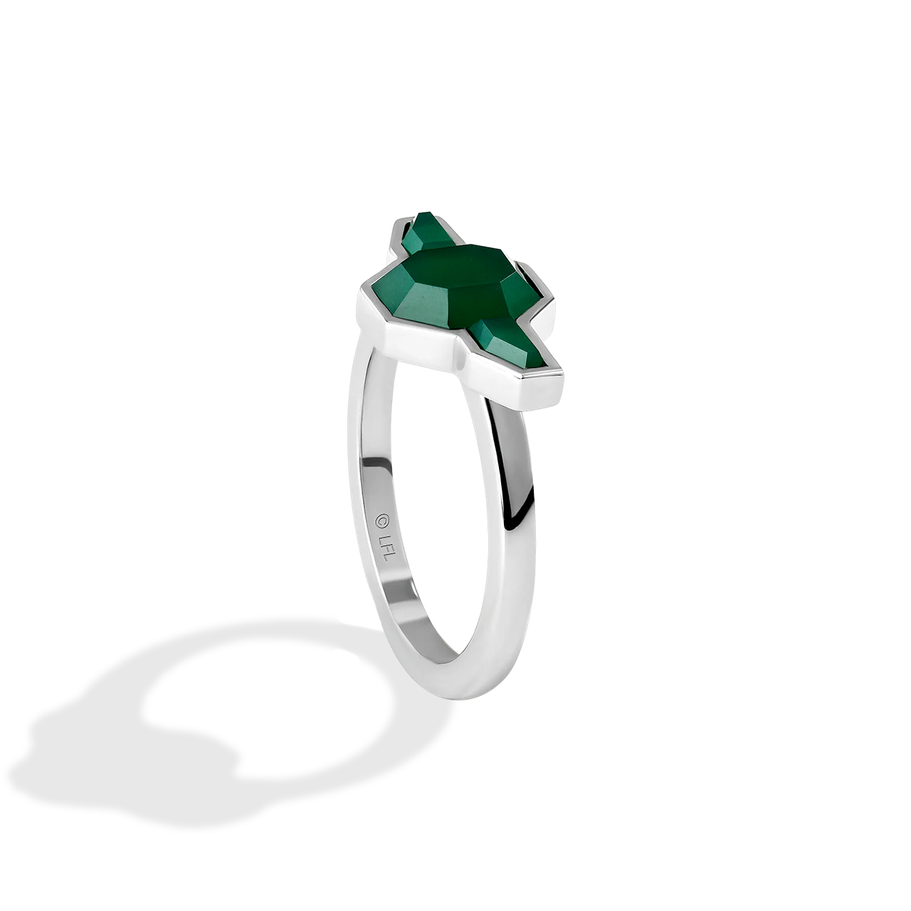 THE JEDI™ MASTER WOMEN'S RING Green Agate Silver - Image 3