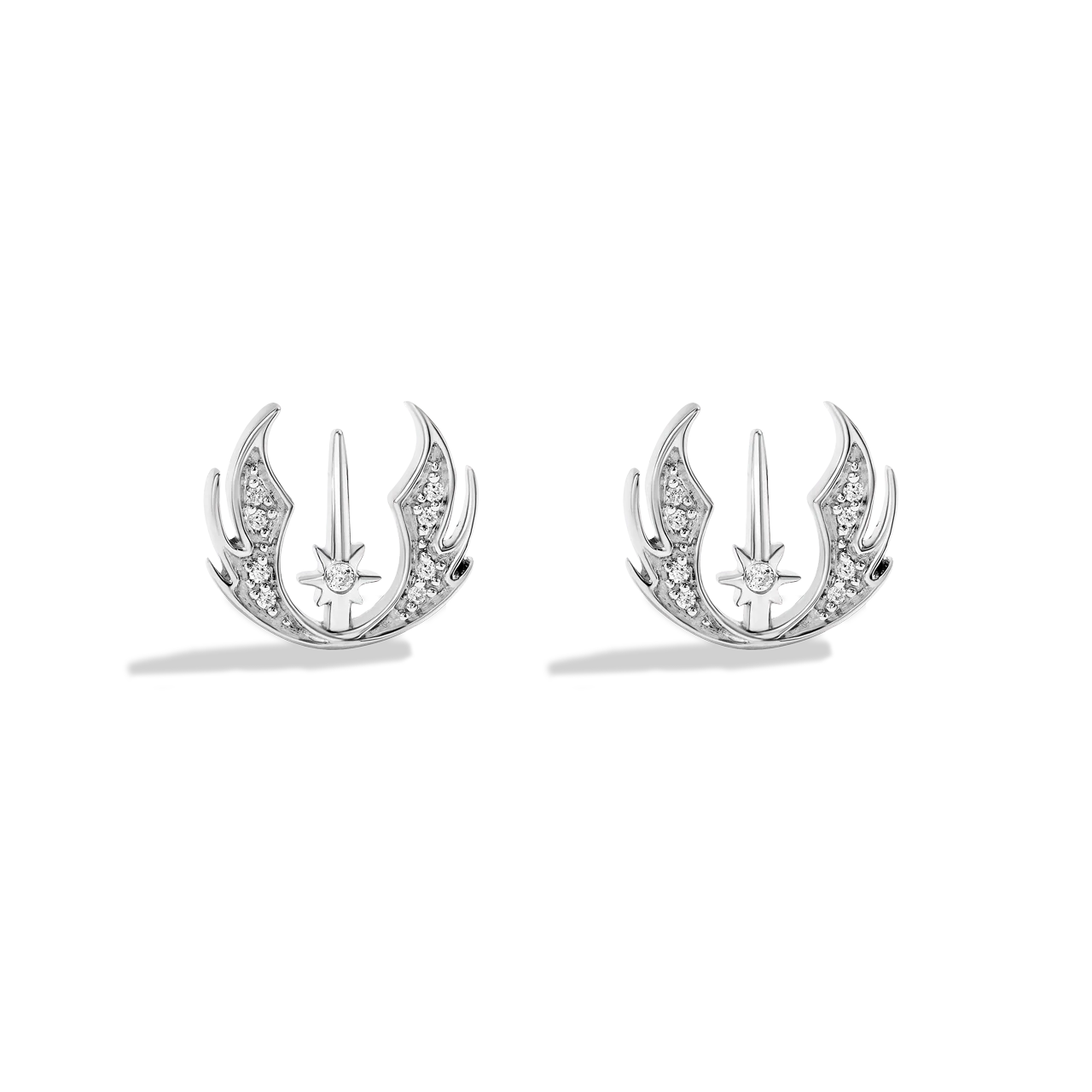THE JEDI™ ORDER WOMEN'S EARRINGS 1/6 CT.TW. White Diamonds Silver