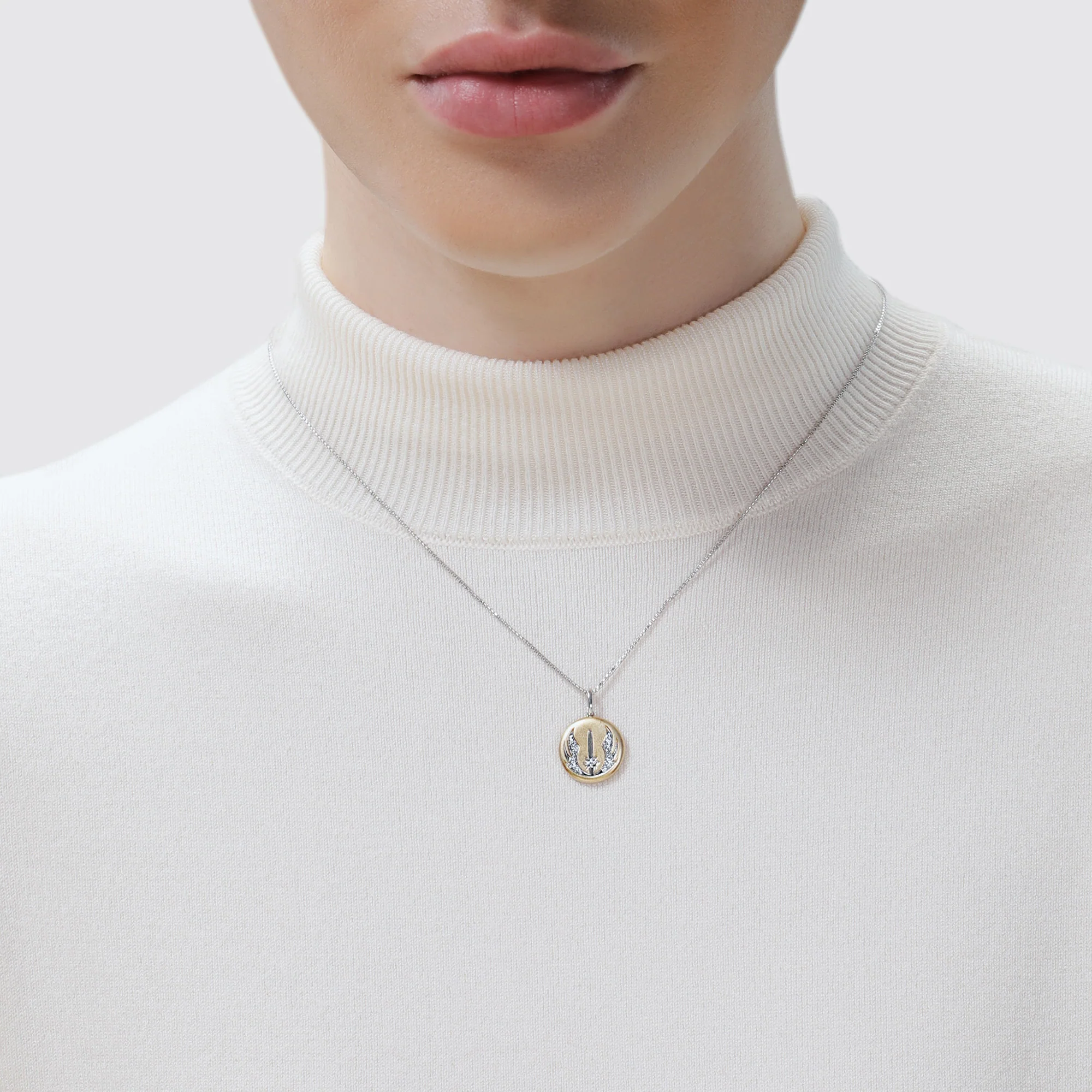 THE JEDI™ ORDER WOMEN'S PENDANT Diamond Accent, Sterling Silver and 10K Yellow Gold - Image 2