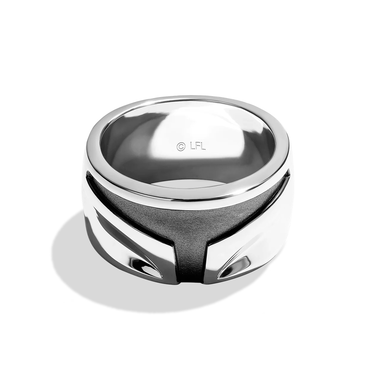 THE MANDALORIAN™ MEN'S RING Silver and Black Rhodium