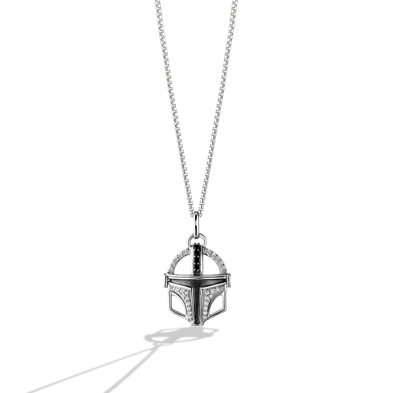 THE MANDALORIAN™ WOMEN'S PENDANT 1/10 CT.TW. Black and White Diamonds, Sterling Silver and Black Rhodium