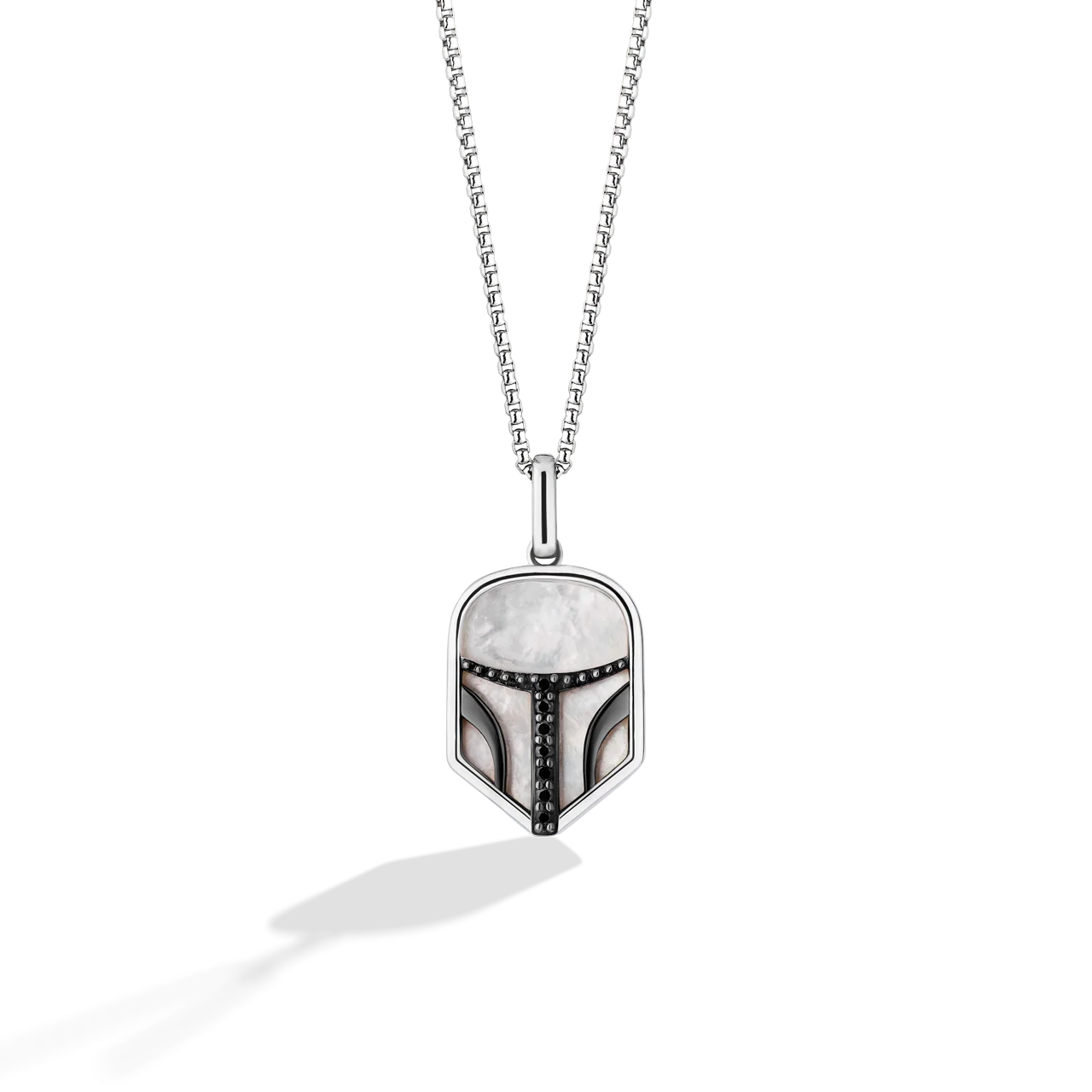 THE MANDALORIAN™ WOMEN'S PENDANT Sterling Silver and Black Rhodium, Black Diamonds