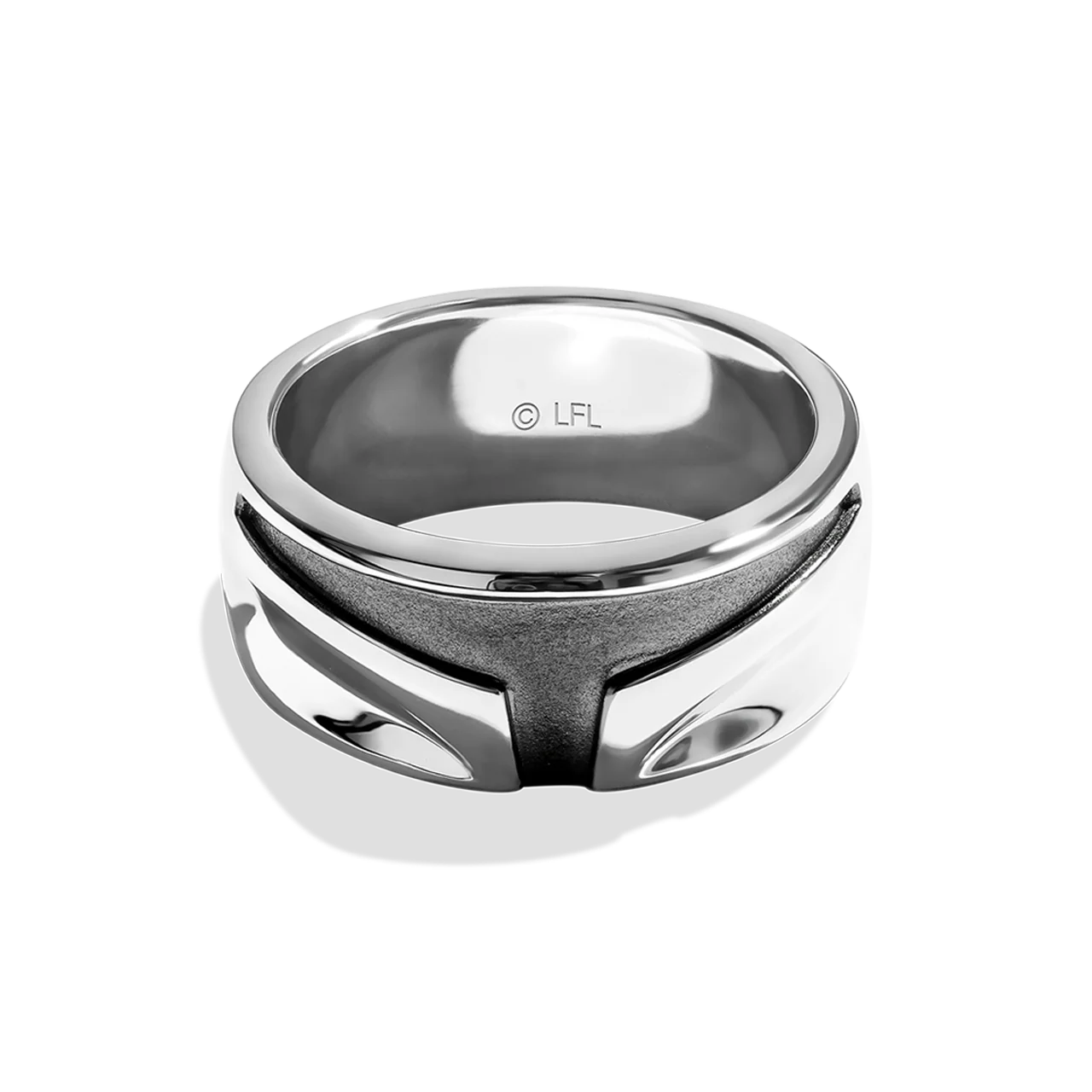 THE MANDALORIAN™ WOMEN'S RING Silver and Black Rhodium