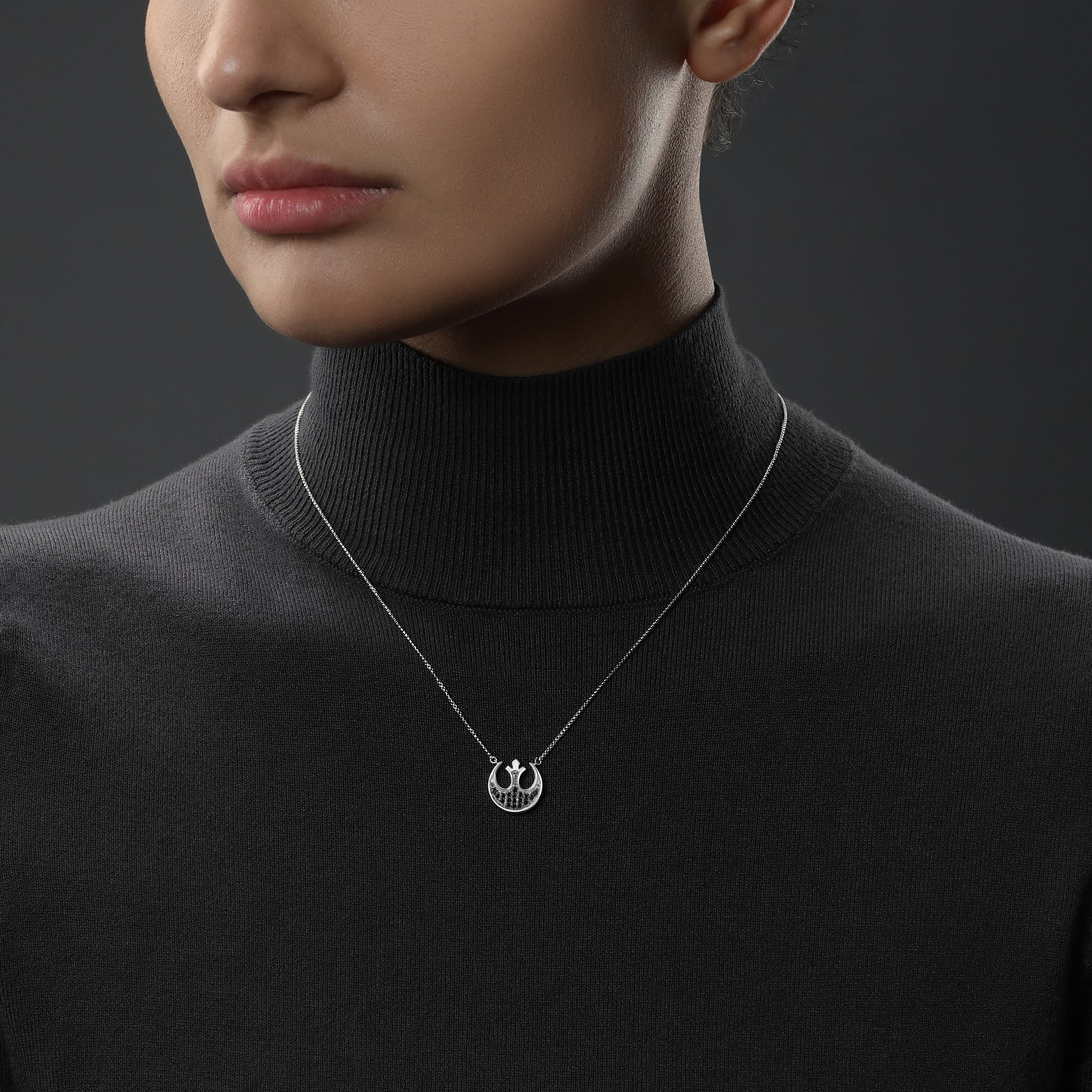 THE REBEL WOMEN'S PENDANT 1/4 CT.TW. Black Diamonds Silver - Image 2