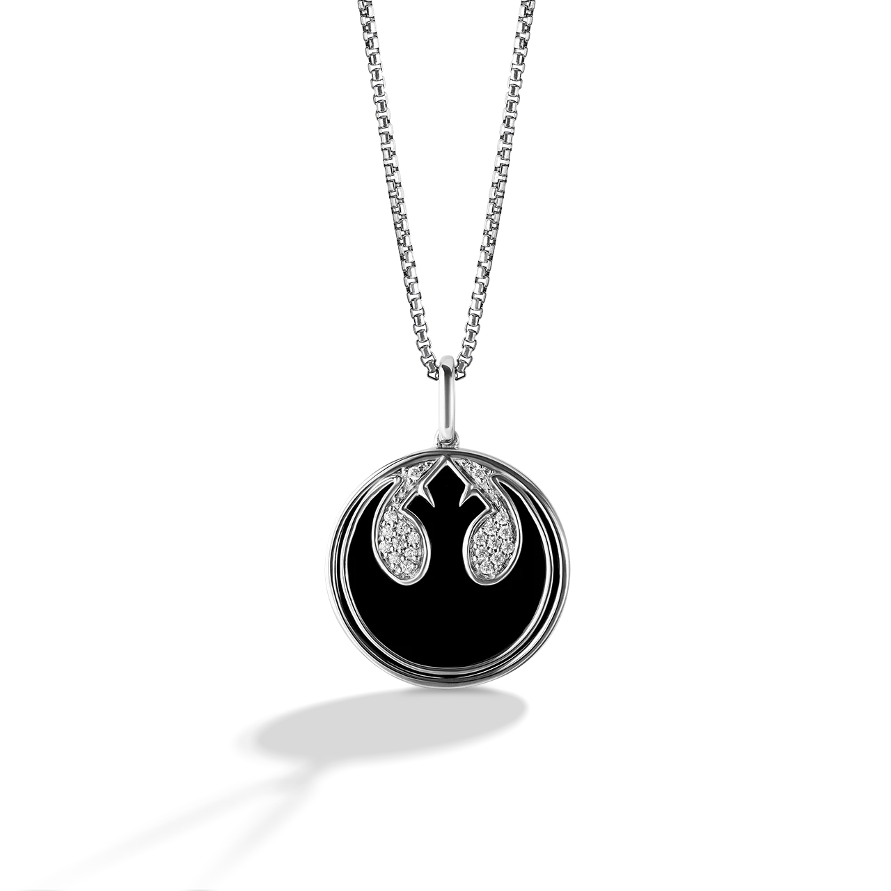 THE REBEL WOMEN'S PENDANT White Diamonds and Black Onyx Silver