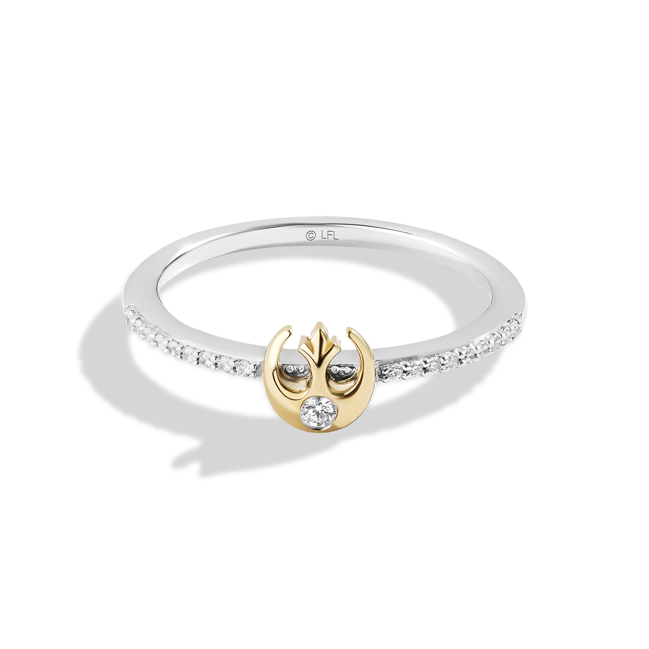 THE REBEL WOMEN'S RING 1/10 CT.TW. Diamond, Sterling Silver and 10K Yellow Gold