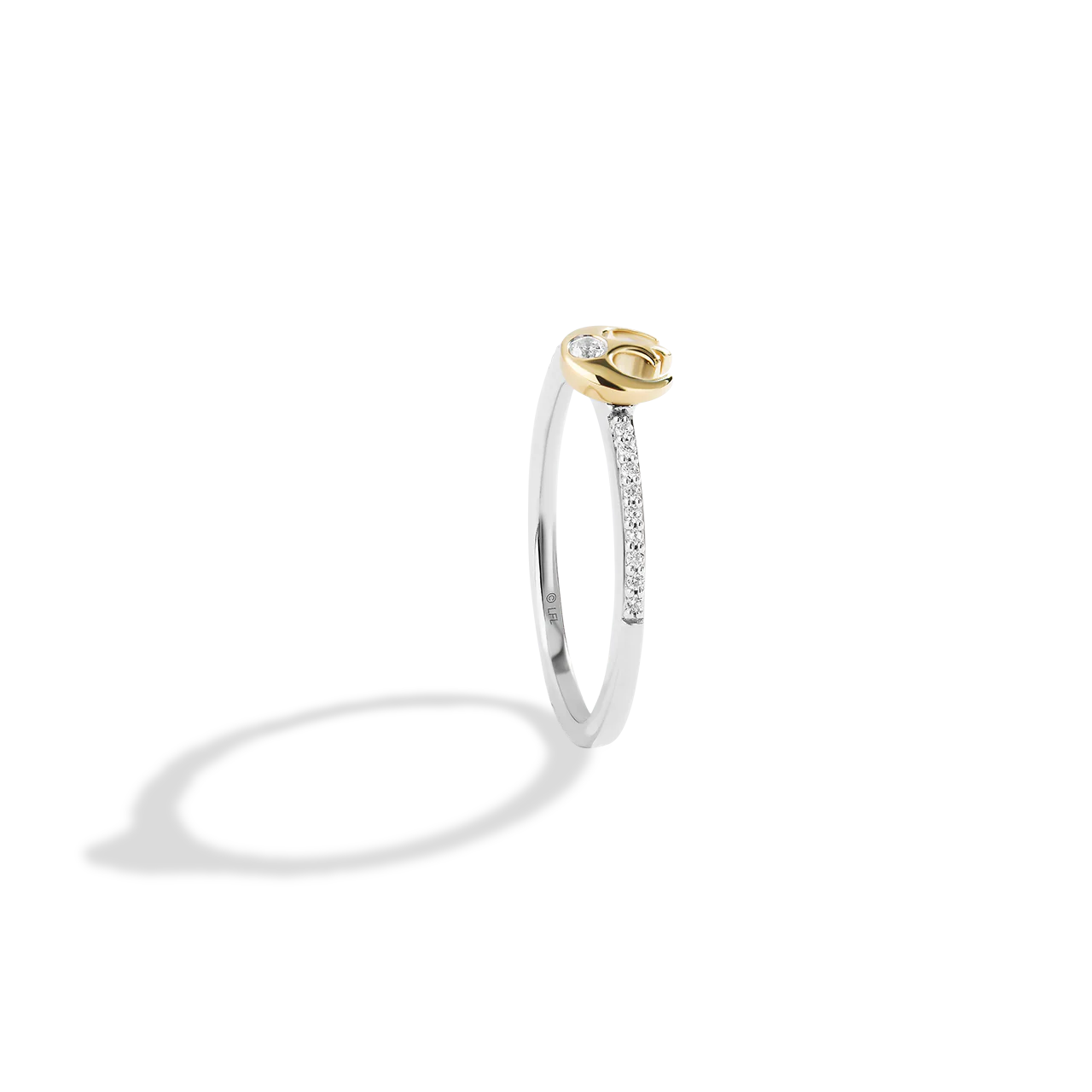 THE REBEL WOMEN'S RING 1/10 CT.TW. Diamond, Sterling Silver and 10K Yellow Gold - Image 2