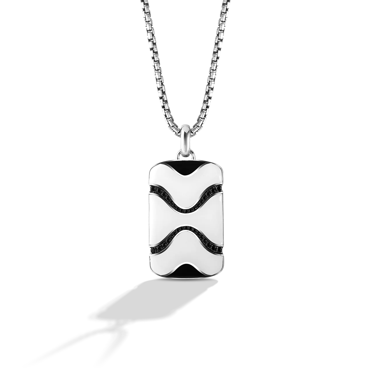 THE STORMTROOPER MEN'S PENDANT 1/2 CT.TW. Black Diamonds and Ceramic Silver