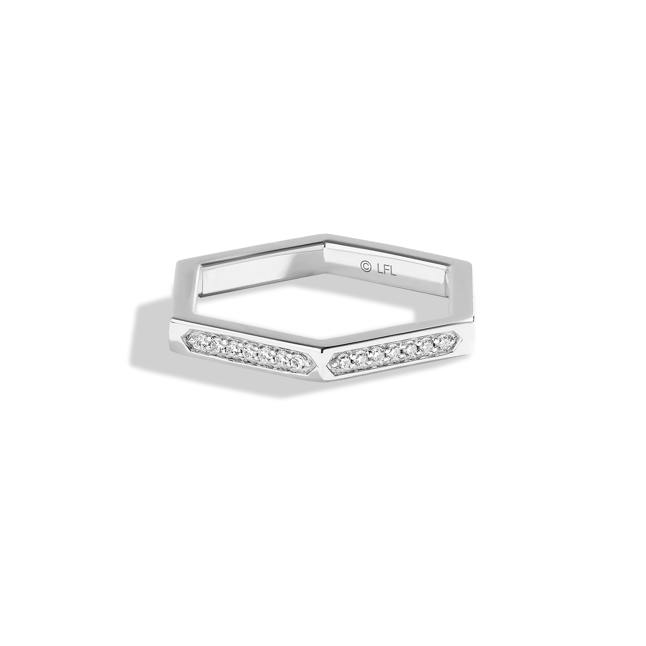 THE TIE FIGHTER WOMEN'S RING 1/10 CT.TW. Diamonds, Sterling Silver