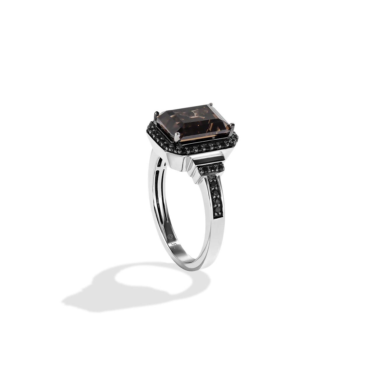 THE WOOKIEE WOMEN'S RING 1/3 CT.TW. Black Diamonds and Smokey Quartz Silver - Image 3