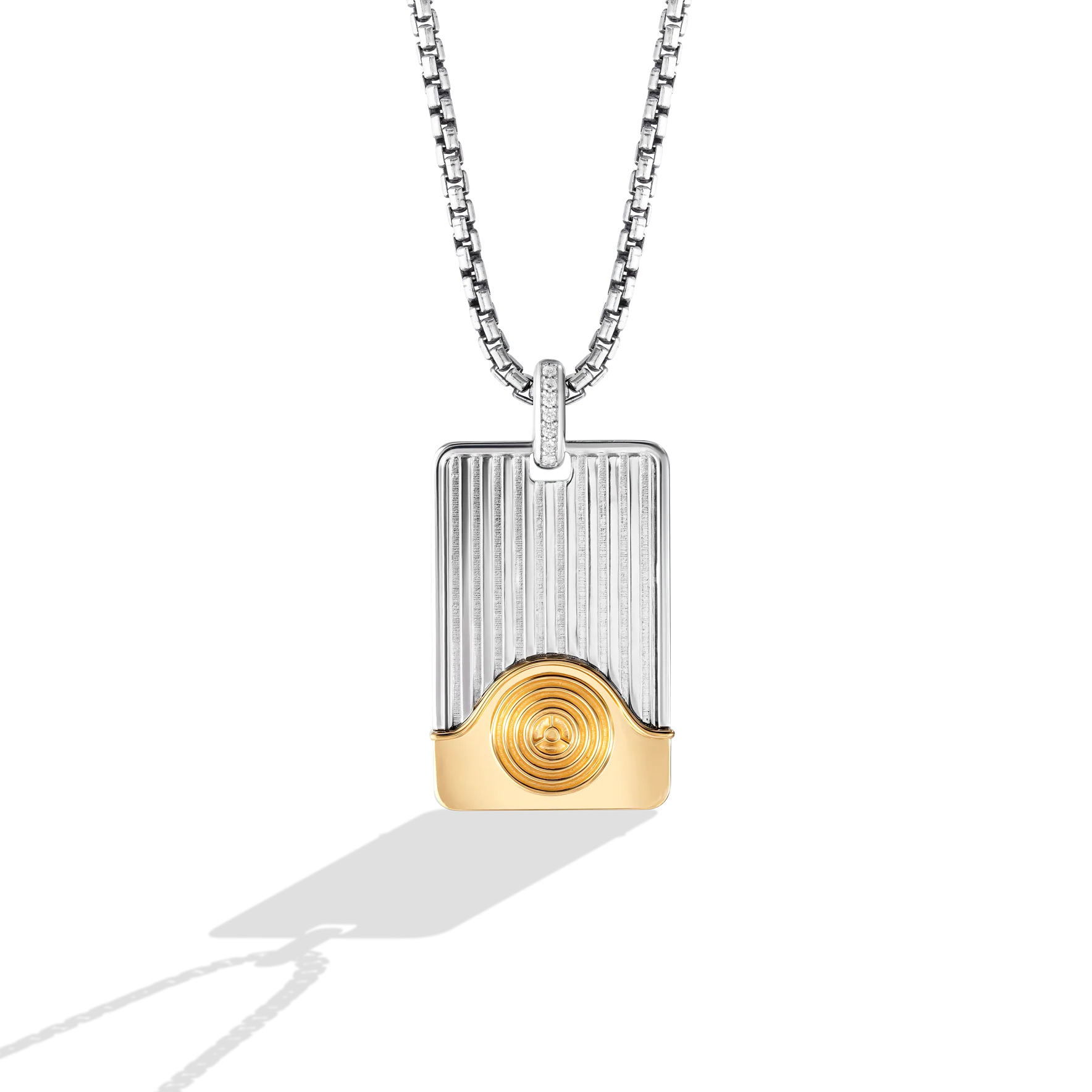THREEPIO SERIES MEN'S/WOMEN'S PENDANT True Two Tone Silver and 10K Yellow Gold