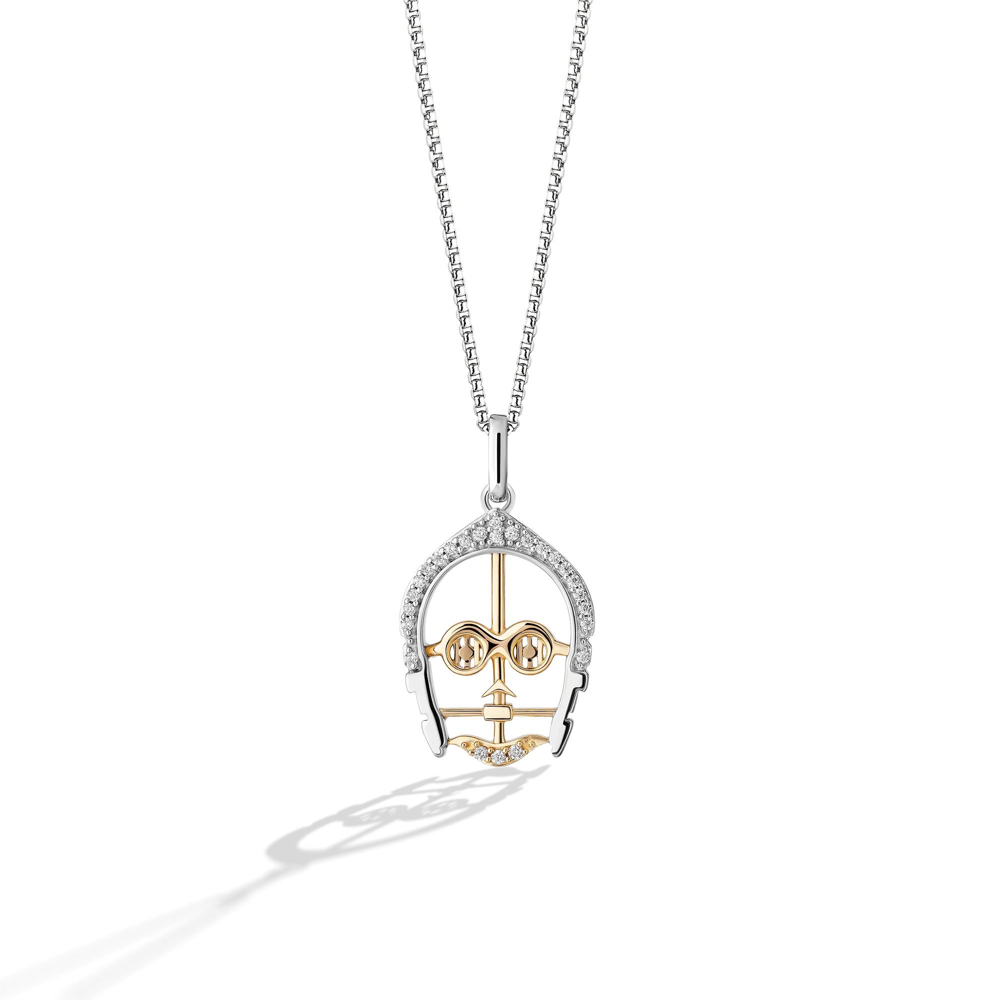 THREEPIO SERIES WOMEN'S PENDANT 1/10 CT.TW. White Diamonds, 10K Yellow Gold