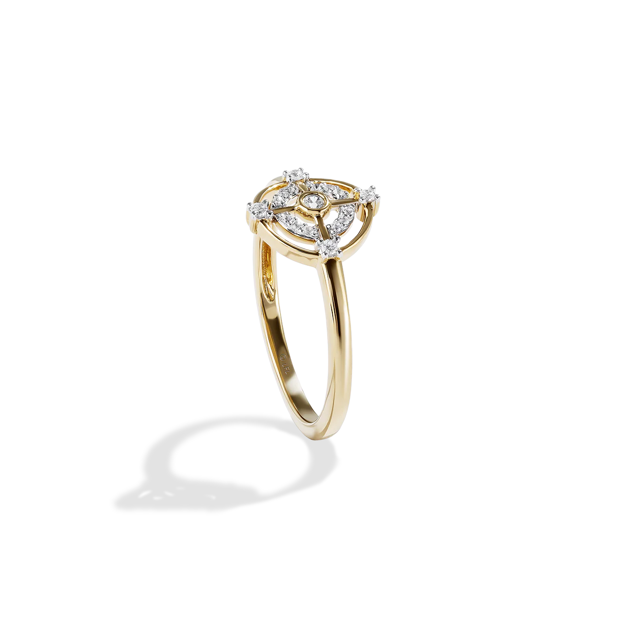 THREEPIO SERIES WOMEN'S RING 1/10 CT.TW. White Diamonds 10K Yellow Gold - Image 3