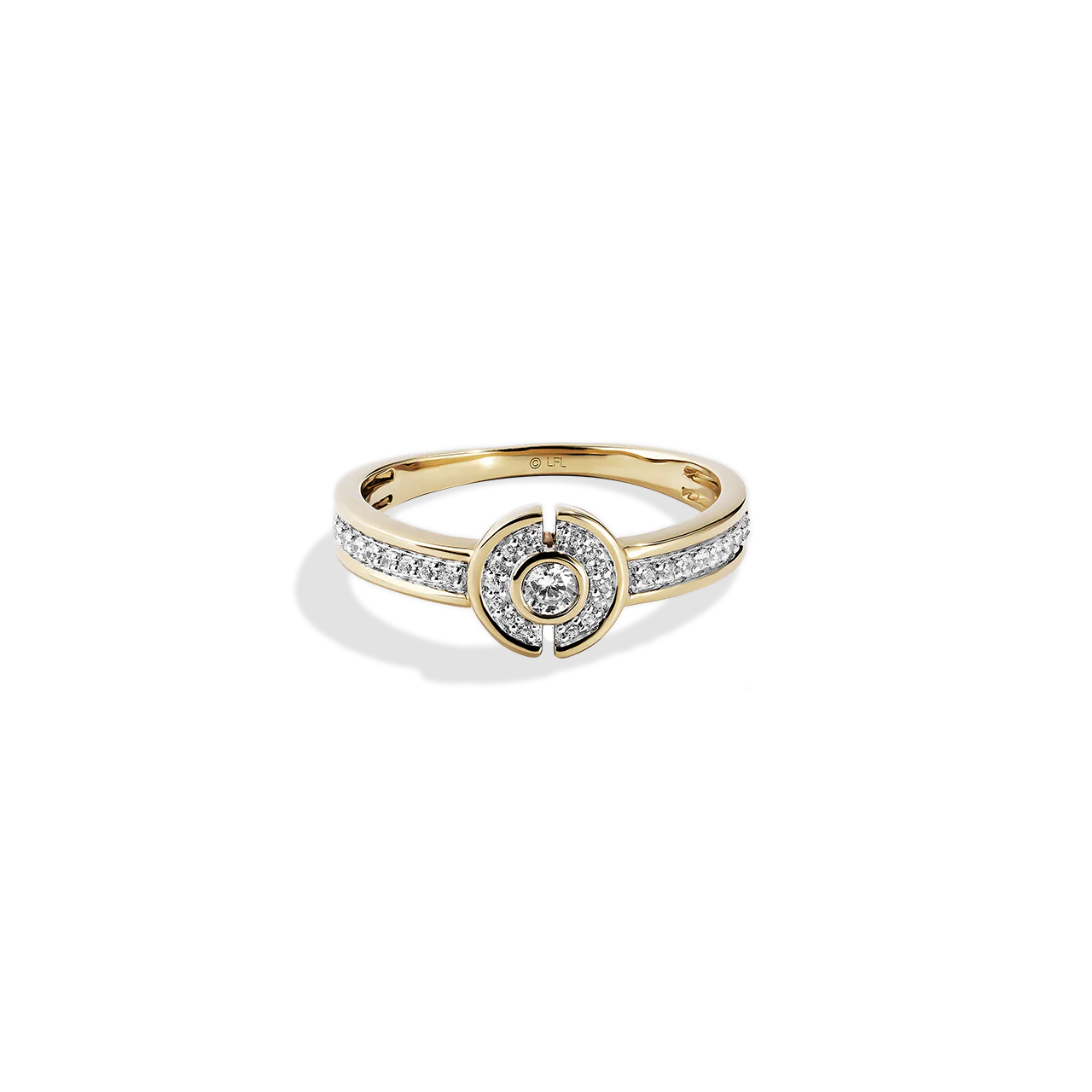 THREEPIO SERIES WOMEN'S RING 1/5 CT.TW. White Diamonds 10K Yellow Gold