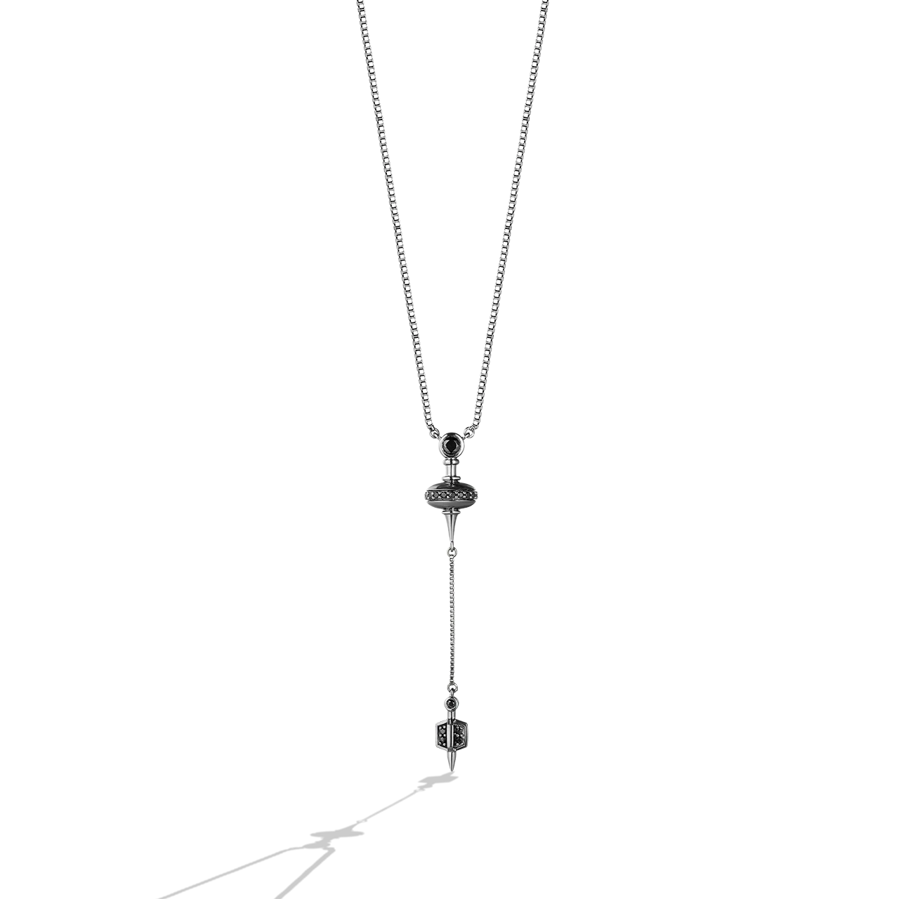 TUSKEN RAIDER™ WOMEN'S NECKLACE 1/5 CT.TW. Black Diamonds, Onyx, Sterling Silver with Black Rhodium