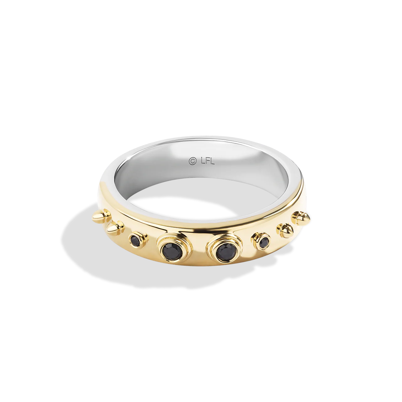 TUSKEN RAIDER™ WOMEN'S RING 1/10 CT.TW. Black Diamond, Sterling Silver and 10K Yellow Gold