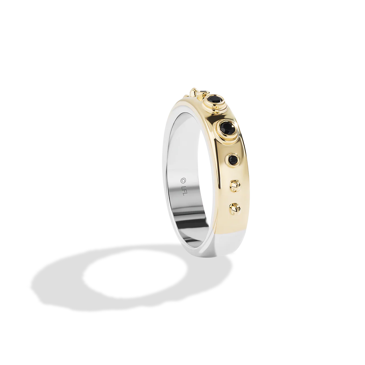 TUSKEN RAIDER™ WOMEN'S RING 1/10 CT.TW. Black Diamond, Sterling Silver and 10K Yellow Gold - Image 2