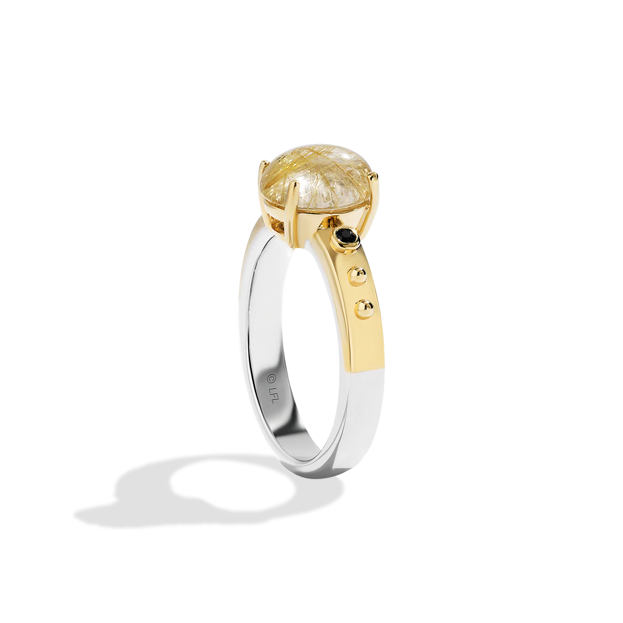 TUSKEN RAIDER™ WOMEN'S RING Black Diamond Accent, Yellow Rutile Quartz, Sterling Silver and 10K Yellow Gold - Image 2