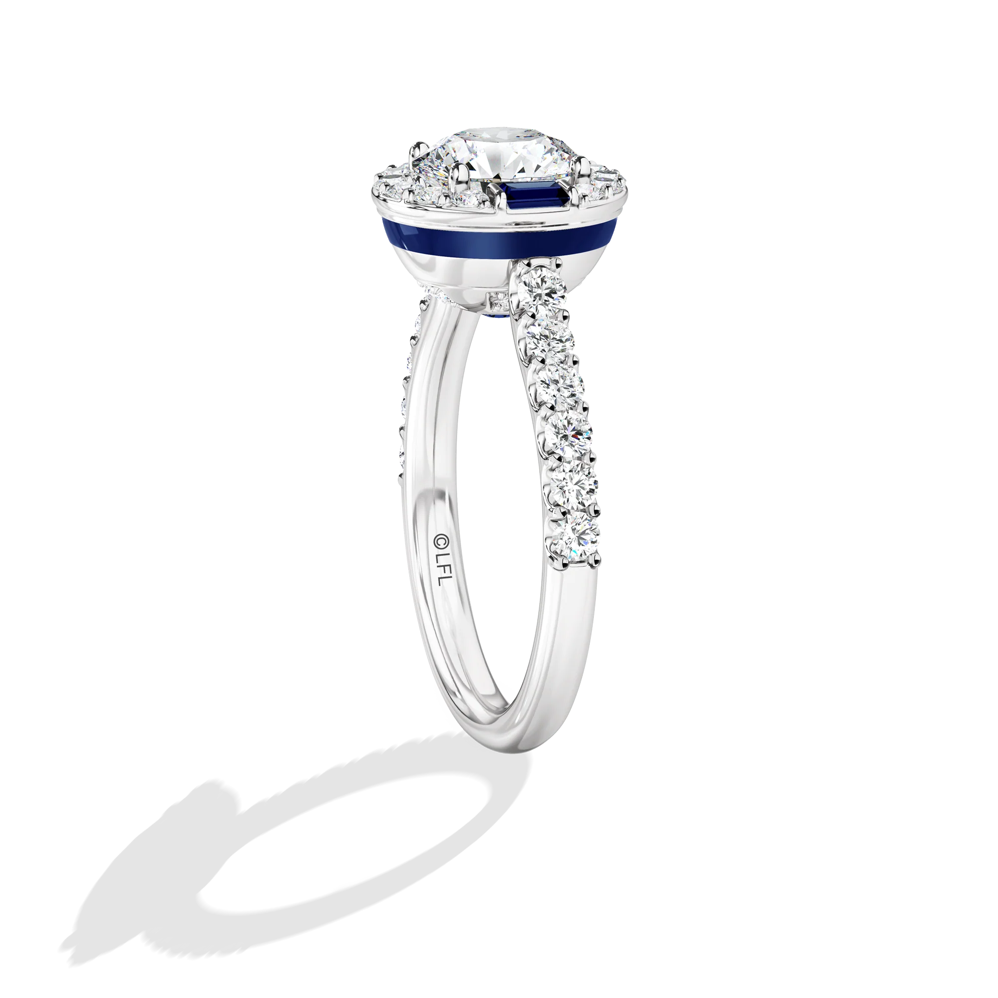 GALAXY STAR LAB GROWN DIAMONDS R2-D2 14K Gold, Blue Sapphire and Garnet Women's Engagement Ring - Image 2