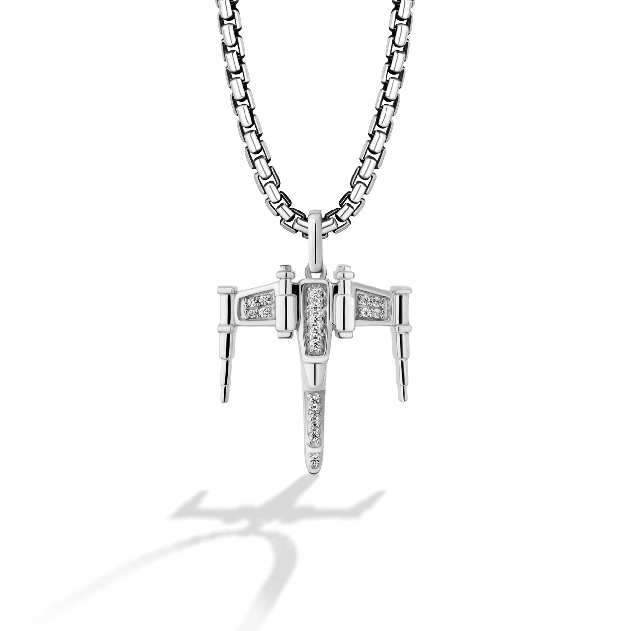 X-Wing™ Unisex Pendant with 1/10 CT.TW. Diamonds in Sterling Silver